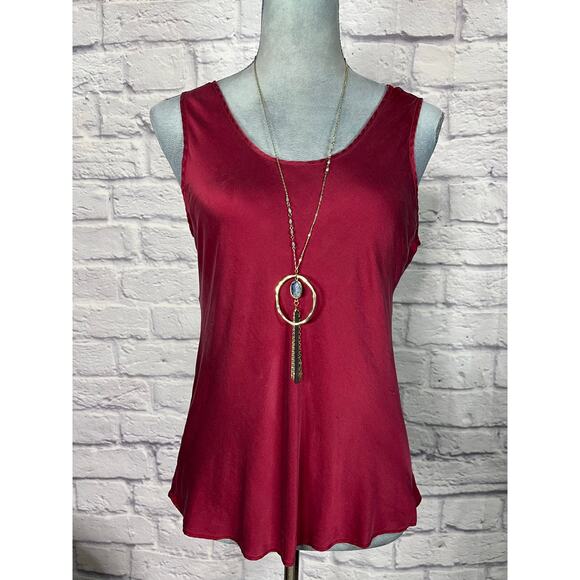 Vintage Lord and Taylor Crimson Red Silk Tank Top Blouse - Picture 1 of 9